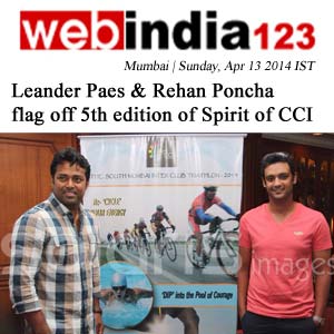 WebIndia 123 - Leander Paes and Rehan Poncha Flag off 5th Edition of Spirit of CCI